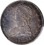 1836 Capped Bust Half Dollar. Reeded Edge. 50 CENTS. GR-1, the only known dies. Rarity-2. AU-55 (PCG