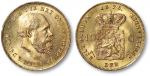 1875年荷兰10G金币一枚，重：6.8g，近未使用至完全未使用