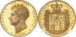 Georges IV (1820-1830). 5 souverains (5 pounds) 1826, Londres, frappe sur flan bruni.