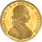 AUTRICHE François-Joseph Ier (1848-1916). 4 ducats, aspect Flan bruni (PROOFLIKE) 1891, Vienne.