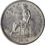 1874-CC Trade Dollar. AU Details--Cleaning (PCGS).