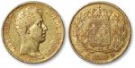1830年法国40法郎金币一枚，重：12.8g，近未使用至完全未使用