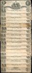 Lot of (17). T-36. Confederate Currency. 1861 $5. Fine to Very Fine.