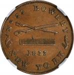New York--New York. 1837 Phalons Hair Cutting. HT-304, Low-127, W-NY-880-10a. Rarity-2. Copper. Plai