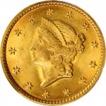 1849 Gold Dollar. Open Wreath, With L. MS-66 (PCGS).
