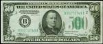 Fr. 2202m-B. 1934A $500  Federal Reserve Note.  New York. PCGS Choice About New 58 PPQ.