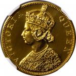 1862-C年1莫尔。加尔各答造币厂。后铸。 INDIA. British India. Mohur Restrike, "1862"-(C). Calcutta Mint. Victoria. NG