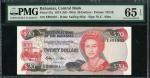 Central Bank of the Bahamas, $20, ND (1984), prefix E, black, pale red and mauve, Elizabeth II at ri