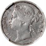1886及1910年海峡殖民地1毫及2毫银币，中乾分别评XF40及VF35