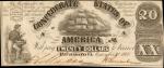 T-18. Confederate Currency. 1861 $20. About Uncirculated.