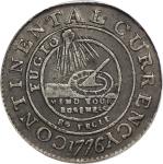 1776 (1783) Continental Dollar. Newman 3-D, W-8460. Rarity-4. CURRENCY, EG FECIT. Pewter. EF-40 (PCG