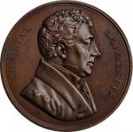 1824 Lafayette Portrait Medal. Copper. 45.5 mm. By Halliday. Fuld LA.1824.3, Olivier-34. Choice Abou