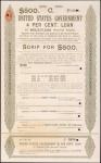 [Great Britain]. Scrip for R.M. Rothschild & Sons for United States Government 4 Per Cent Loan of $6