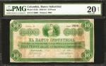COLOMBIA. Banco Industrial. 10 Pesos. 1884. P-S548. PMG Very Fine 20 Net.