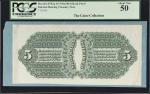 Fr. Unlisted.. Act of July 17, 1861 $5 Interesting Bearing Note. PCGS Currency About New 50. Back Pr