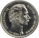 DENMARK. 25 Ore, 1894-VBP. Copenhagen Mint; mm: Heart. Christian IX. PCGS PROOF-66 Gold Shield.