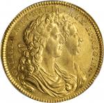 GREAT BRITAIN. Gold Coronation Medal, 1689. William and Mary (1689-94). PCGS AU-58+.