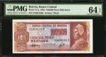 BOLIVIA. Banco Central de Bolivia. 100,000 Pesos Bolivianos, 1984. P-171a. Three Consecutive. PMG Ch