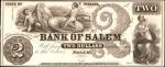 Salem, Indiana. Bank of Salem. ND (18xx). $2. Choice Uncirculated. Proof.