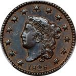 1828 Matron Head Cent. N-10. Rarity-1. Small Wide Date. AU Details--Cleaned (PCGS).