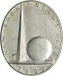 1939 New York Worlds Fair. Worlds Fair Dollar. Silver. 35 mm x 30 mm, oval. HK-491. Rarity-3. MS-61 