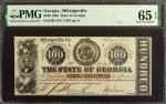UNITED STATES. Milledgeville, Georgia. The State of Georgia. 100 Dollars, 1863. PMG Gem Uncirculated
