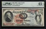 Fr. 127. 1869 $20 Legal Tender Note. PMG Choice Extremely Fine 45 EPQ.