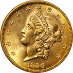 1856-S Liberty Head Double Eagle. Variety-17C. Full Serif, Bold Left S. Gold S.S. Central America La