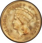 1864 Three-Dollar Gold Piece. Mint State-67 (PCGS).