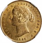 AUSTRALIA. Sovereign, 1866-SYDNEY. Sydney Mint. Victoria. NGC Unc Details--Surface Hairlines.