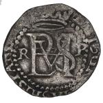 BOLIVIA, Potosí, cob 1/2 real, Philip II, assayer R (Rincón) to left, mintmark P to right.