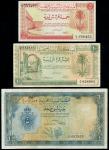 United Kingdom of Libya, 5, 10, piastres, 1 pound, 1951, (Pick 5, 6, 9, TBB B201, B202, B205), 5 pia