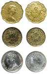 Hong Kong, group of 3 error coins, 10 cents 1884, impaired obverse, 5cents 1965 and 20cents 1975, bo
