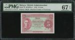 1941年英属马来亚5分，无编号，PMG67EPQ。Malaya, Board of Commissioners of Currency, 5 cents, 1.7.1941, no serial, 