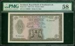 1969年苏格兰皇家银行拾镑，PMG58