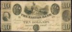 Easton, Pennsylvania. Easton Bank. Mar. 1, 1855. $10. Fine.