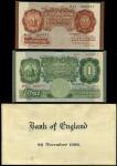 Bank of England, Cyril Patrick Mahon, a parchment pair comprising 10/- and £1, ND (22 November 1928)