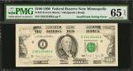Fr. 2173-I. 1990 $100 Federal Reserve Note. Minneapolis. PMG Gem Uncirculated 65 EPQ. Insufficient I
