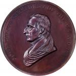 1841 John Tyler Indian Peace Medal. Bronze. Second Size. Julian IP-22, Prucha-45. First Reverse. MS-