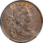 1803 Draped Bust Cent. S-254. Rarity-1. Small Date, Small Fraction. MS-63 BN (PCGS). CAC.