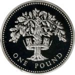 GREAT BRITAIN. Pound Piefort, 1987. Llantrisant Mint. Elizabeth II. PCGS PROOF-69 Deep Cameo.