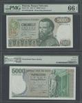 Banque Nationale de Belgique, 5000 francs, 25 July 1977, serial number 0271 Q. 6316, green and brown