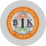 2016 BTCC 1K Bits "Poker Chip" 0.001 Bitcoin. Loaded. Firstbits 1NPckHg. Serial No. F00560. Series C