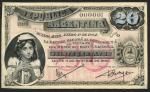 Republica Argentina, a printers archival proof for a 20 Centavos on card, 1 January 1884, 000001, bl