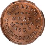 New York--Ogdensburg. 1863 G. Idlers Meat Market, Gottlieb W. Idler. Fuld-665A-1a. Rarity-7. Copper.