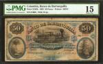 COLOMBIA. Banco de Barranquilla. 50 Pesos. 1899. P-S236b. PMG Choice Fine 15.