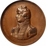 1812 Captain Isaac Hull Medal. Bronze. 65 mm. Julian NA-12. MS-65BN (NGC).