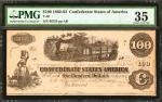 T-40. Confederate Currency. 1862-63 $100. PMG Choice Very Fine 35.