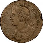 1787 Connecticut Copper. Miller 39.2-ee, W-4220. Rarity-5-. Draped Bust Left, AUCTOBI / ETLIR. VF-30