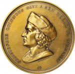 Undated (1893) Columbus Quartercentenary Medal. Golden Bronze. 77 mm. By James H. Whitehouse (design